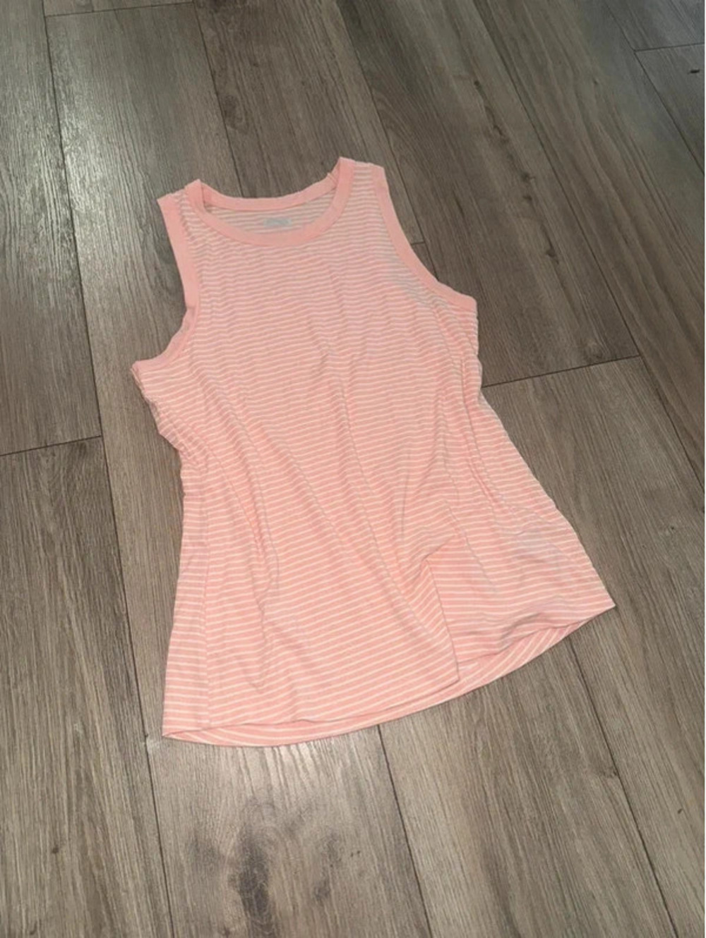 old navy peach striped tank top